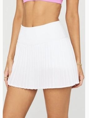 Fabletics White Pleated High-Rise Mini Skirt